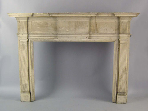 Appraisal: Federal pine mantle ca with a molded cornice and fluted