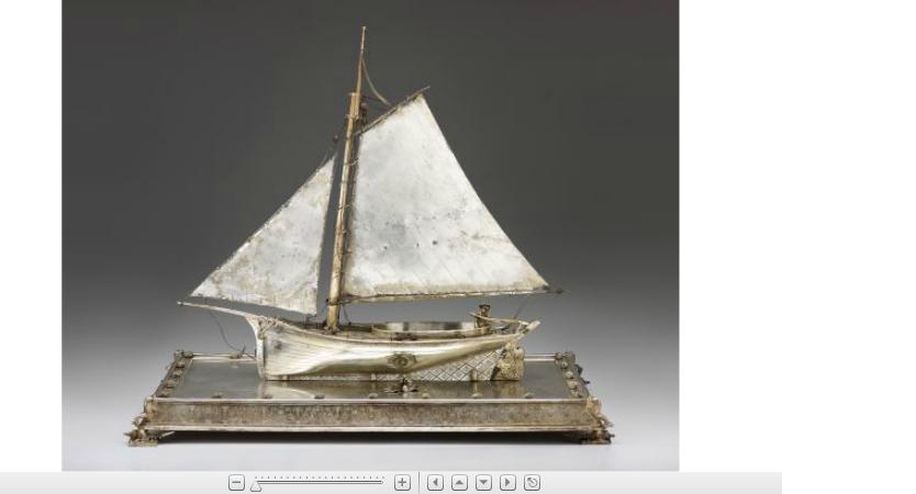 Appraisal: Large Continental silver p late d ships model on associated