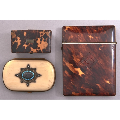 Appraisal: A Victorian tortoiseshell card case and a contemporary tortoiseshell snuff