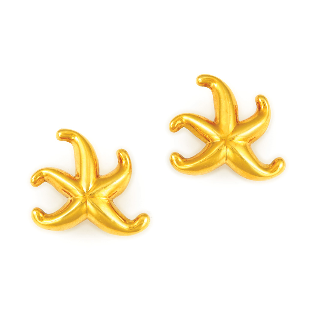 Appraisal: Pair of Gold Starfish Earclips kt ap dwt