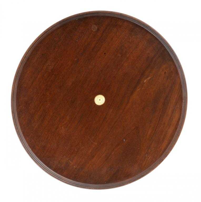 Appraisal: A GEORGE III TURNED MAHOGANY TRAY DATED with reeded rim