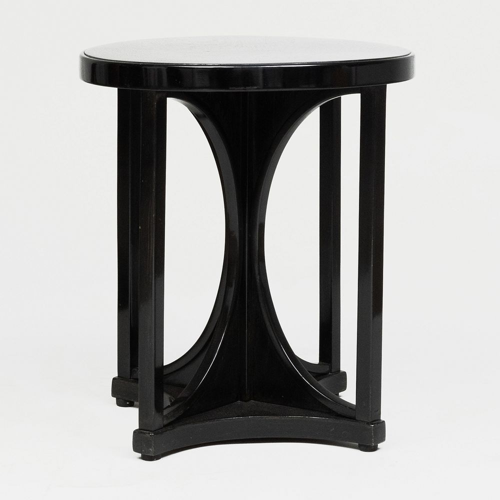 Appraisal: Josef Hoffmann Ebonized Circular Table x in diam Barry Friedman