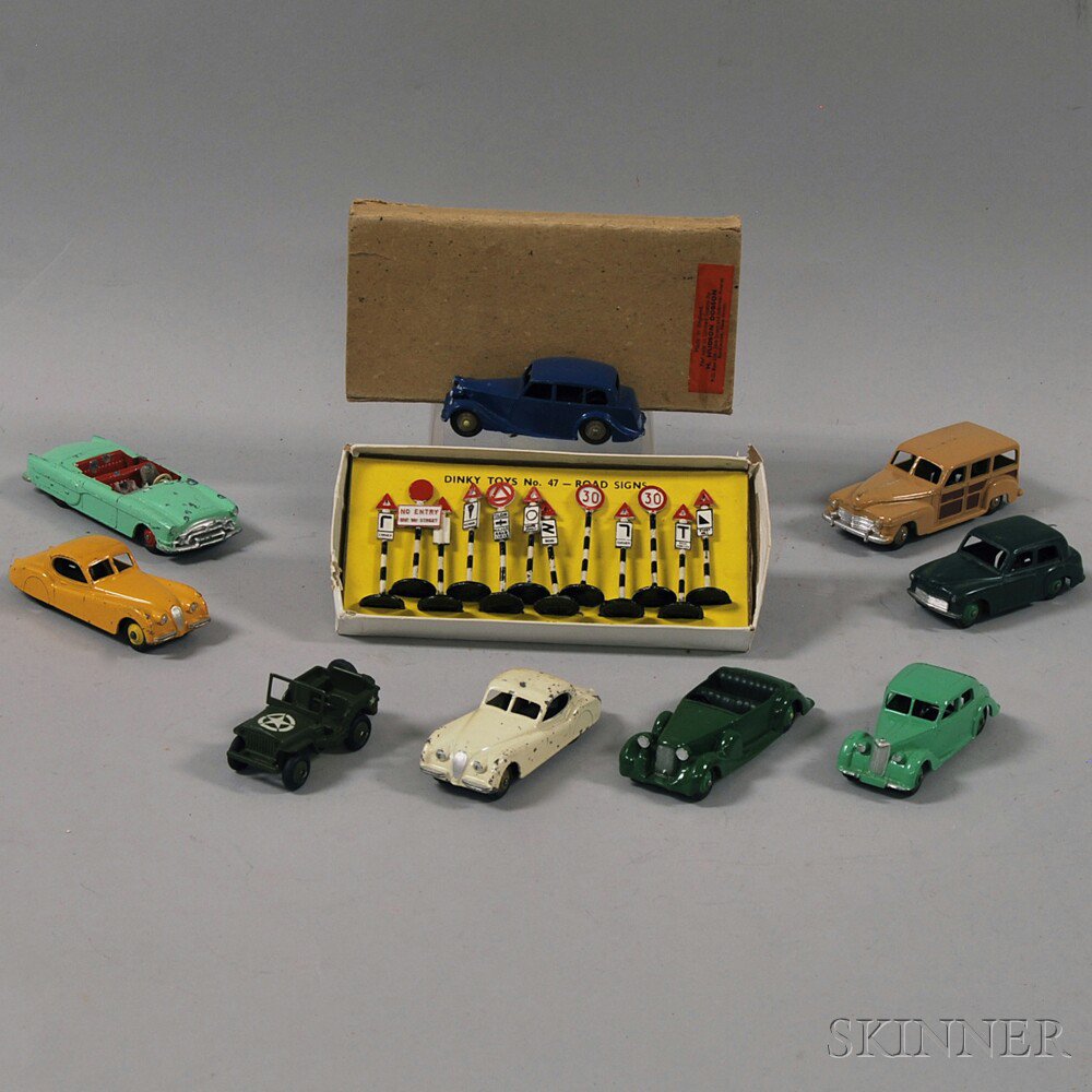 Appraisal: Nine Meccano Dinky Die-cast Metal Toy Cars and Trucks together