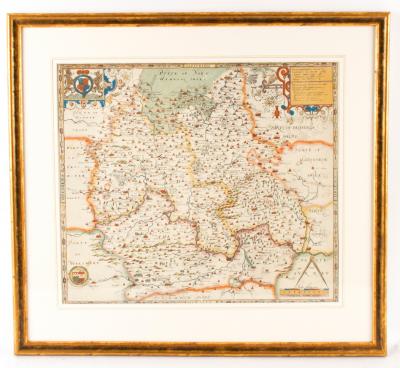 Appraisal: Christopher Saxton - Oxfordshire Berkshire and Buckinghamshire coloured engraved map