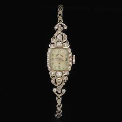 Appraisal: A Lady Elgin Gold and Diamond Dress Watch k white