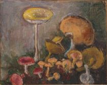 Appraisal: Unknown Artist th Century Still Life with Mushrooms Oil on