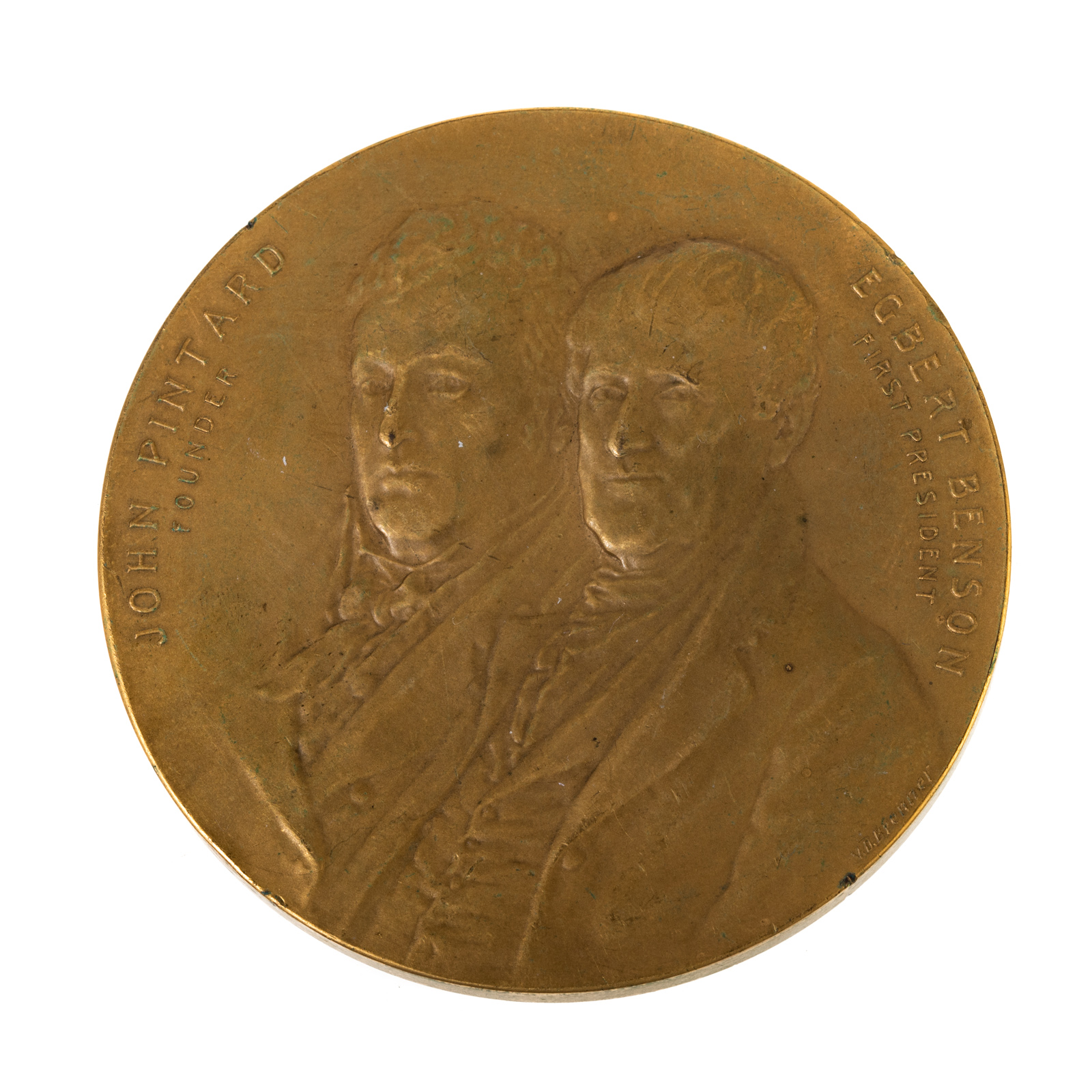 Appraisal: NY HISTORICAL SOCIETY CENTENNIAL MEDAL -BRONZE A gold plated bronze