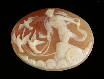 Appraisal: An Unusual Subject Carved Cameo Unmounted This unmounted carved shell