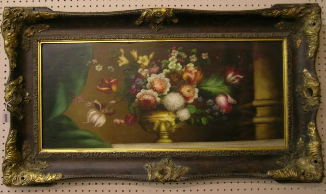 Appraisal: Decorator Oil on Canvas x x as Framed Depicting Flowers