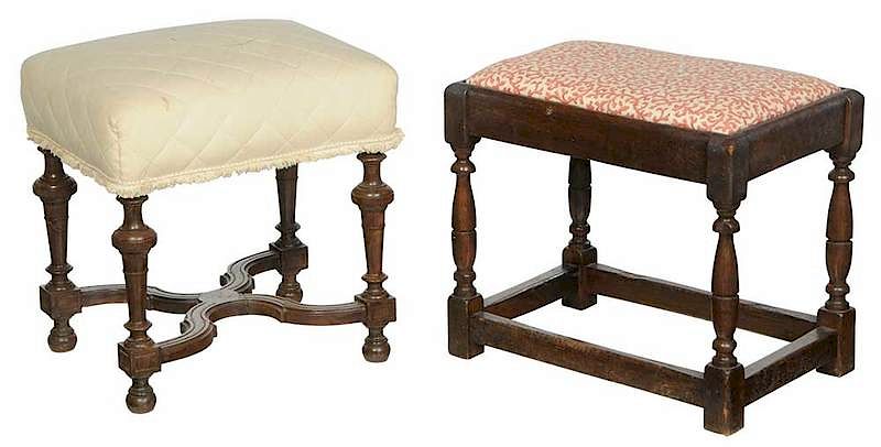 Appraisal: Two William and Mary Style Footstools British late th early