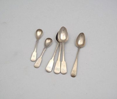 Appraisal: A small collection of Scottish provincial Fiddle pattern flatware Aberdeen