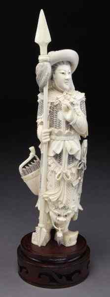 Appraisal: Chinese carved ivory figure depicting Mulan International buyers should note