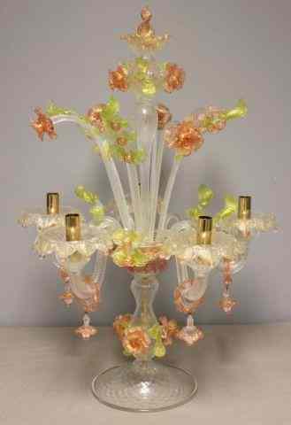 Appraisal: Venetian Glass Epergne From a New Hyde Park NY location