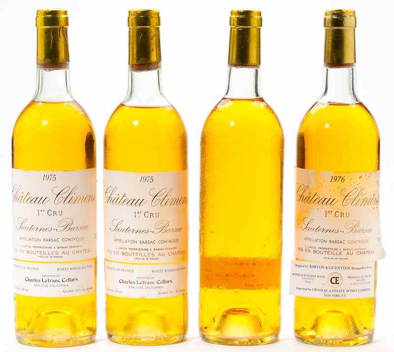 Appraisal: Chateau Climens total bottlesVintage Sauternes ts hs nol Vintage Sauternes