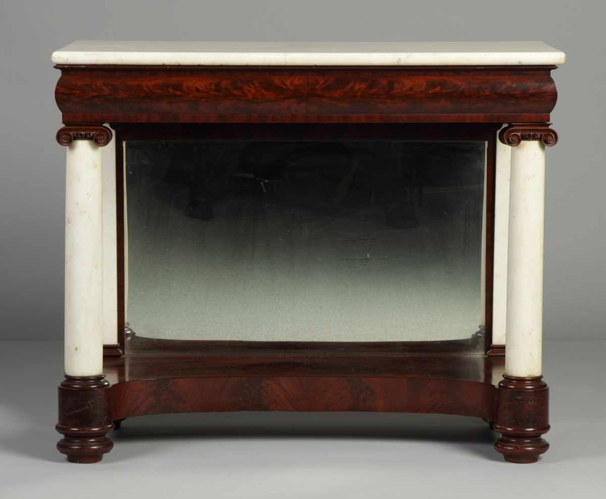 Appraisal: Empire Mahogany Pier Table Empire Mahogany Pier Table Original finish