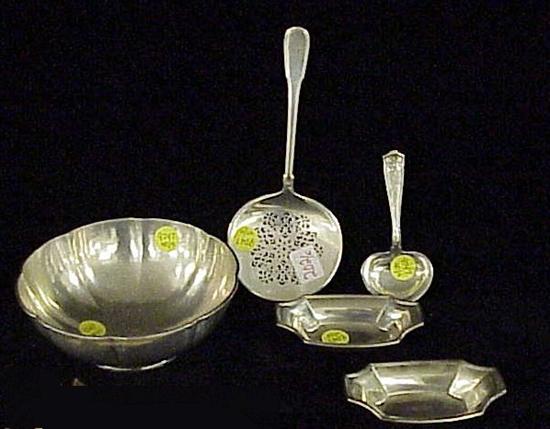 Appraisal: SILVER Pierced server Tiffany Co Gramercy pattern pat 'd ovoid