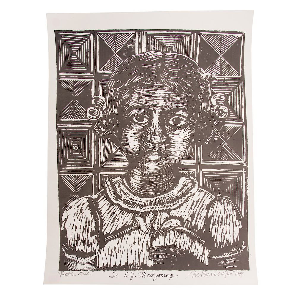 Appraisal: Margaret Burroughs Little Girl linocut Margaret Taylor Gross Burroughs American