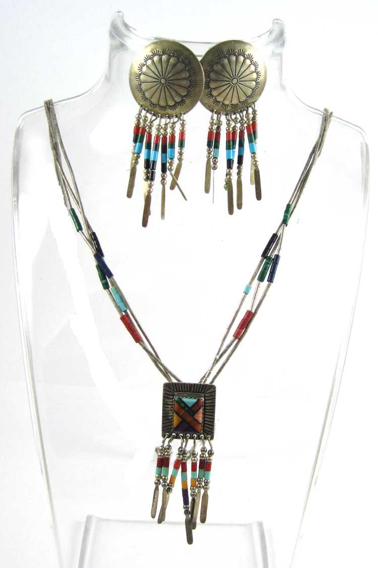 Appraisal: THREE ARTICLES OF NATIVE AMERICAN JEWELRY including a Zuni sterling