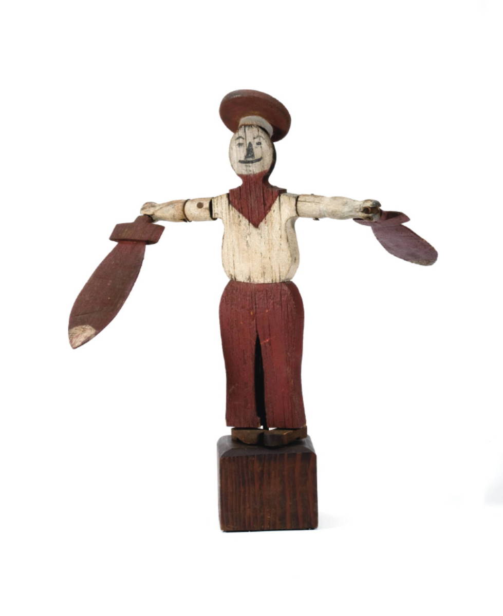 Appraisal: CARVED AND PAINTED WOOD NANTUCKET SAILOR WHIRLIGIG Of typical form