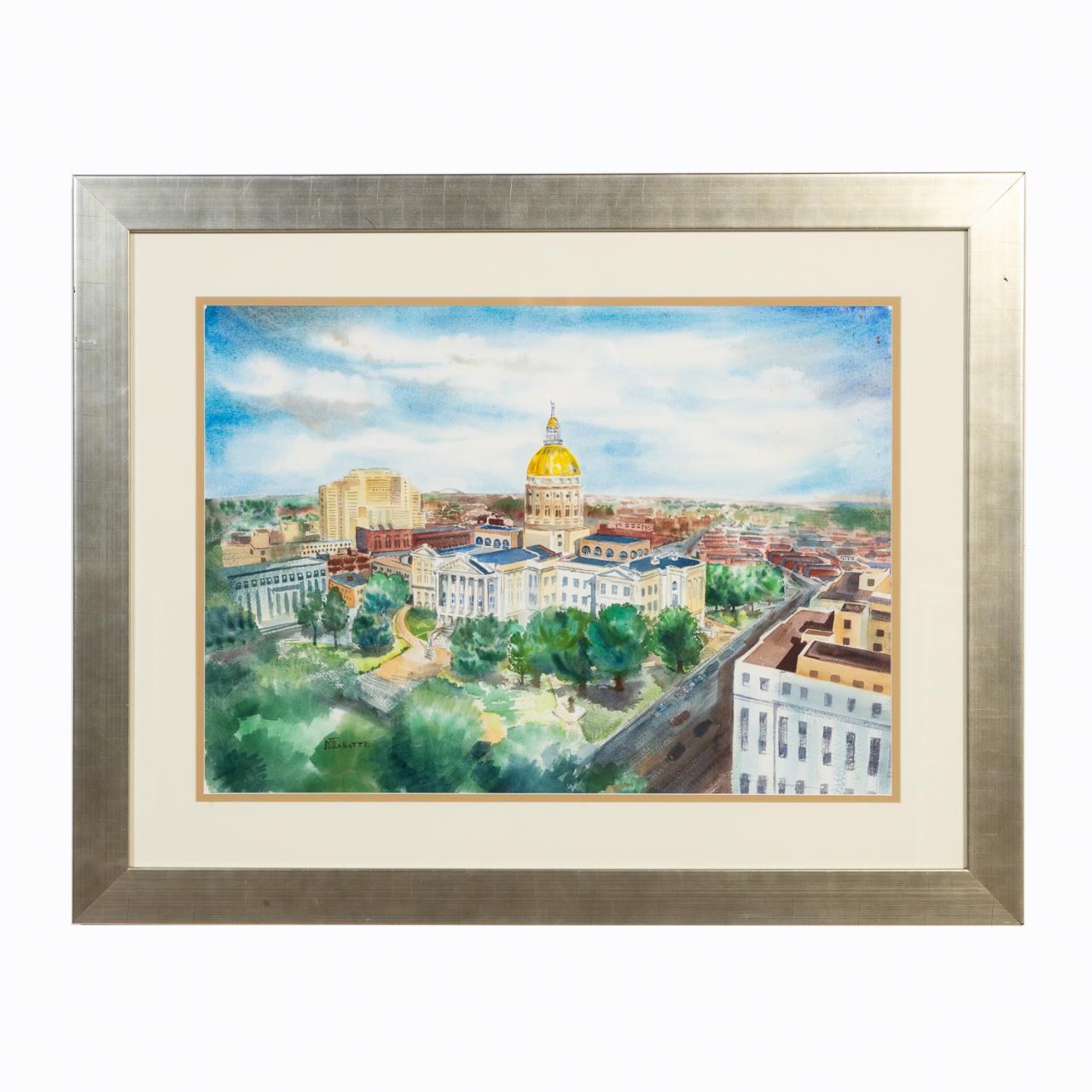 Appraisal: PATRICIA LAHATTE CAPITAL CITY WATERCOLOR Patricia Noot La Hatte American