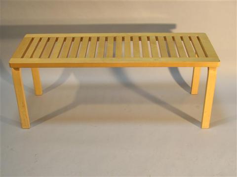 Appraisal: ALVAR AALTO BIRCH BENCH Mid th century designed by Alvar