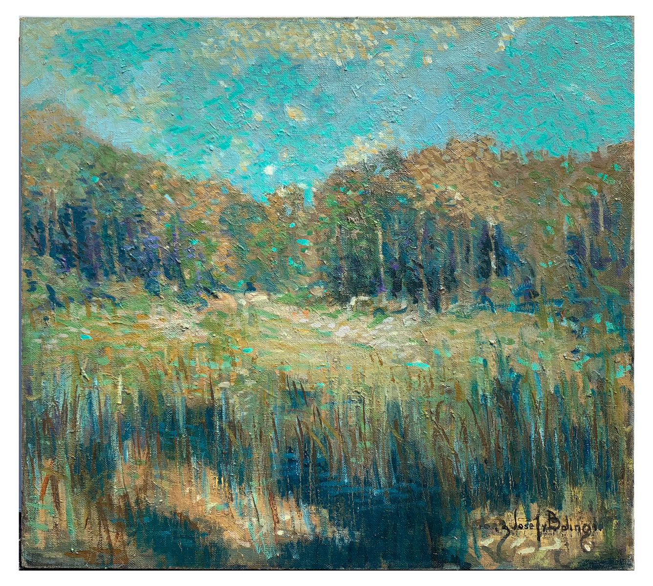 Appraisal: BOLINGER Franz American - Impressionist Landscape of Field Reeds and