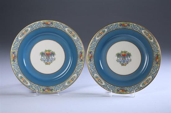 Appraisal: TWELVE LENOX DINNER PLATES X -F pattern Blue border floral