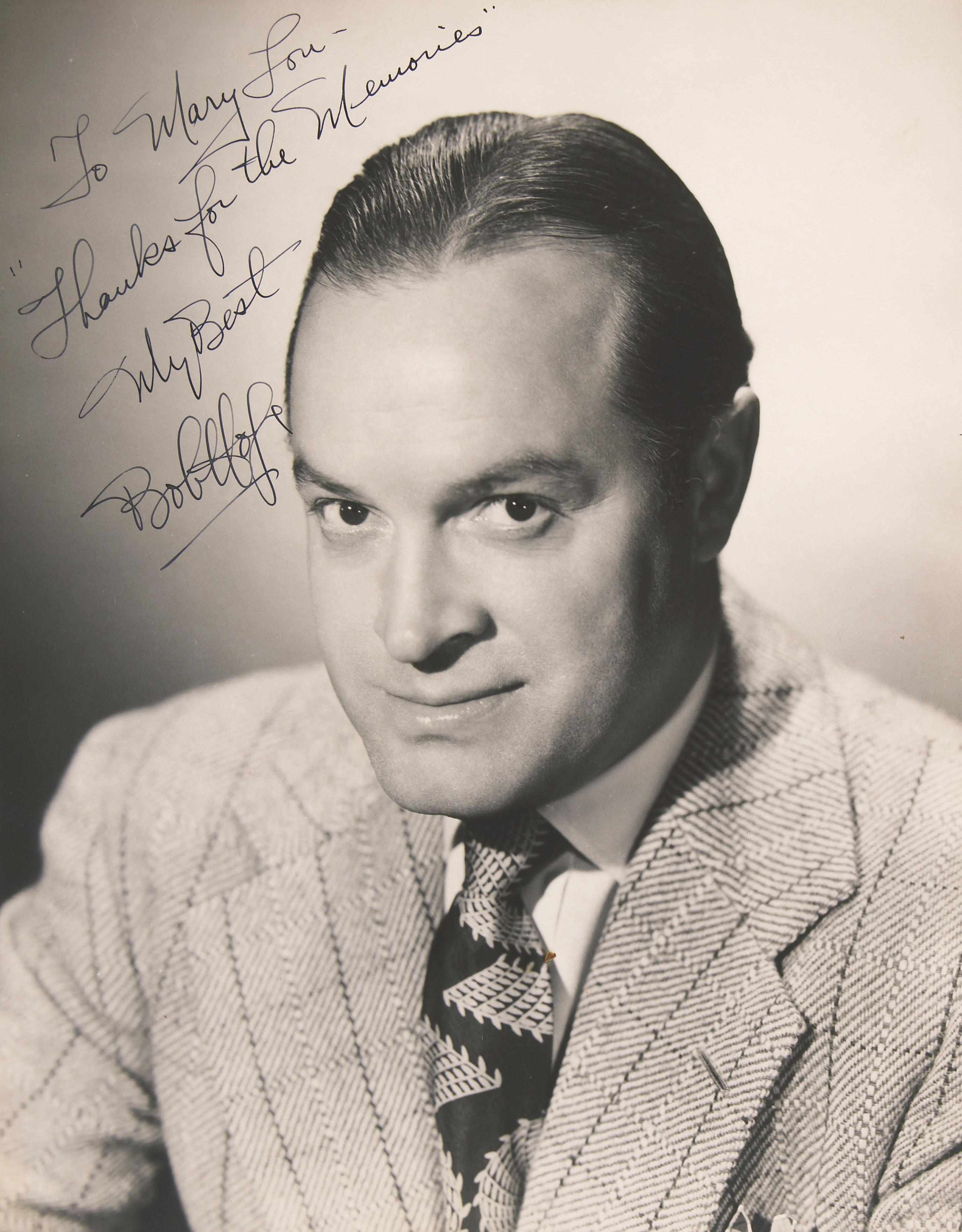 Appraisal: Bob Hope signed photograph A large vintage publicity portrait inscribed