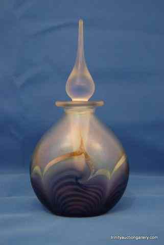 Appraisal: Correia Art Glass Perfume Bottle SignedHand blown art glass Pulled