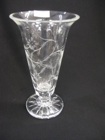 Appraisal: Waterford Cut Crystal Vase flowering vine on trumpet shape signed