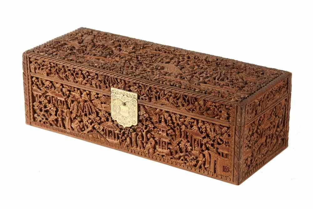 Appraisal: FINE TH C CHINESE SANDALWOOD BOX - Oblong Chinese Sandalwood