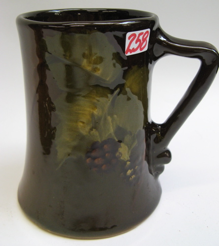 Appraisal: AN AMERICAN WELLER ART POTTERY MUG raised blackberry and green