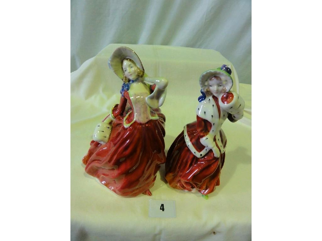 Appraisal: Two Royal Doulton figures - Christmas Morn HN and Autumn