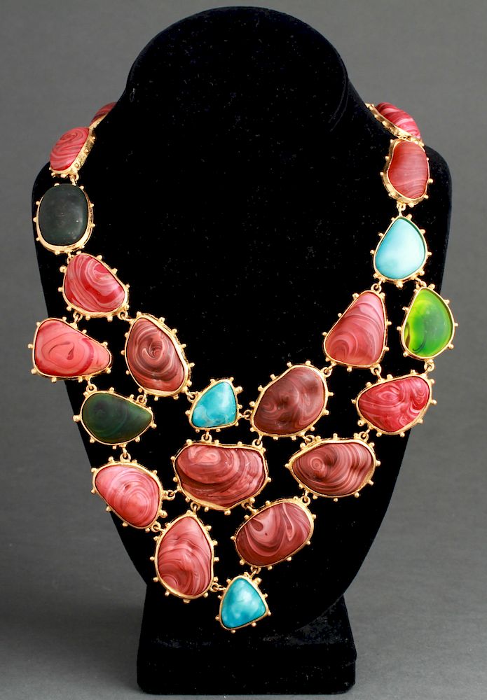 Appraisal: Christian Lacroix Runway Polished Stone Necklace Christian Lacroix runway polished