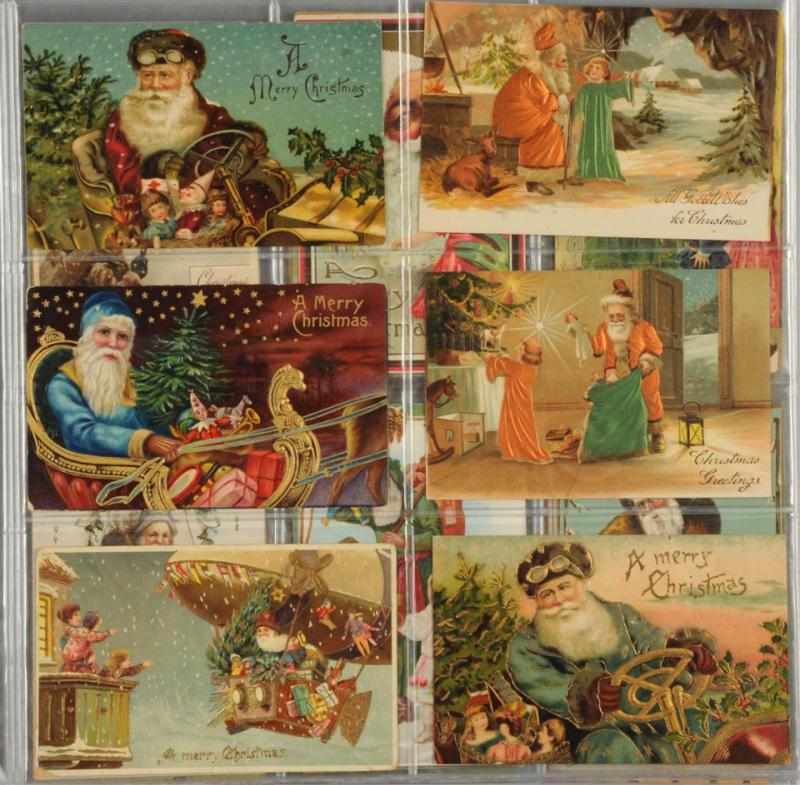 Appraisal: Lot of Santa Postcards Minor border corner scuffs Condition Excellent