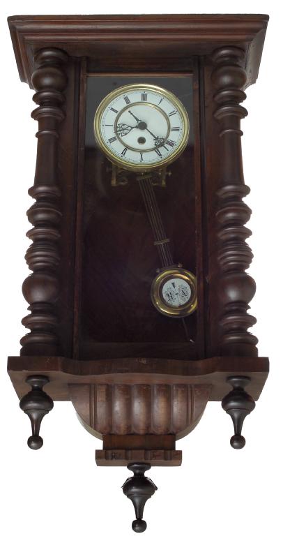 Appraisal: LATE th CENTURY VIENNA TYPE WALL CLOCK the typical stained