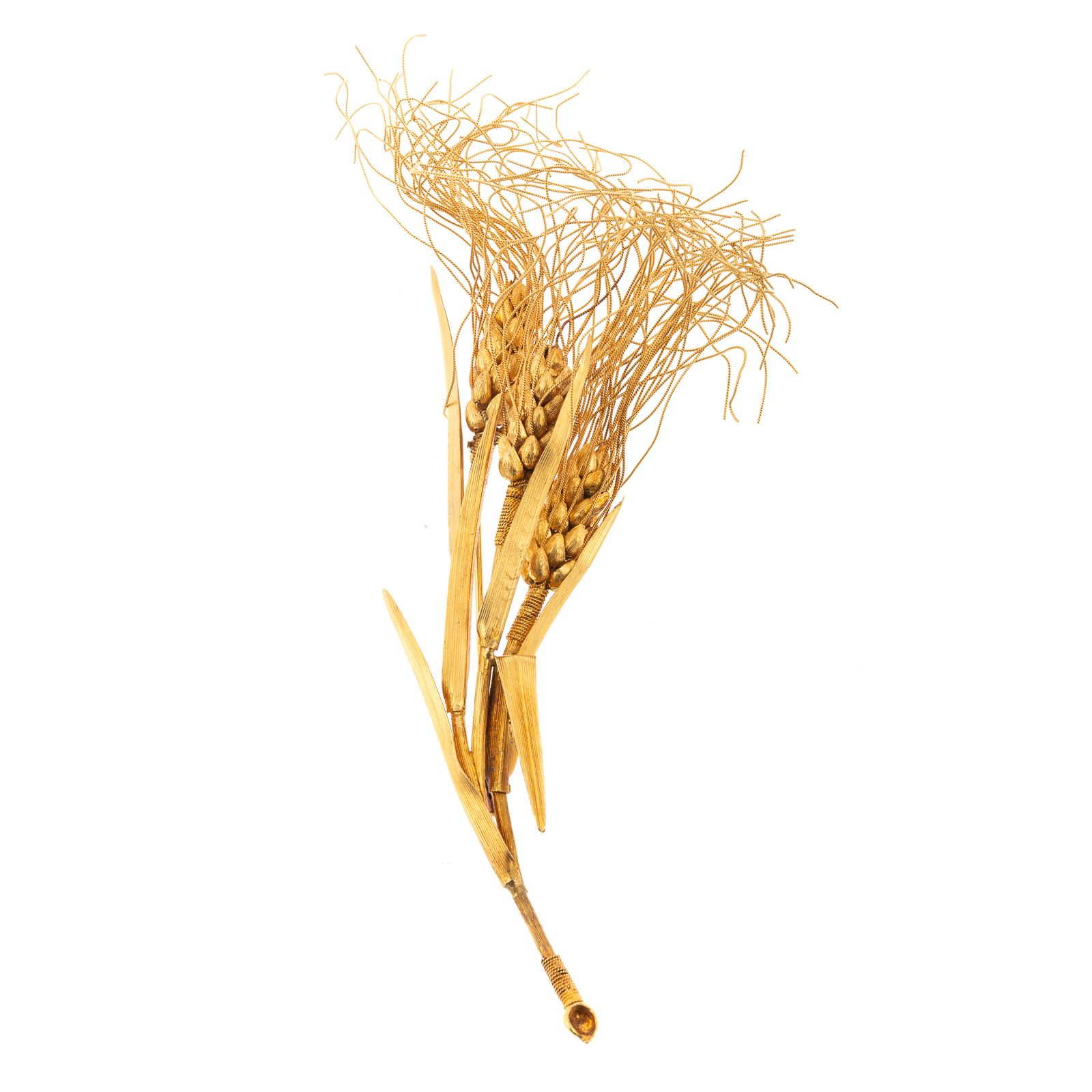 Appraisal: A LARGE K YELLOW GOLD WHEAT THISTLE PIN K yellow