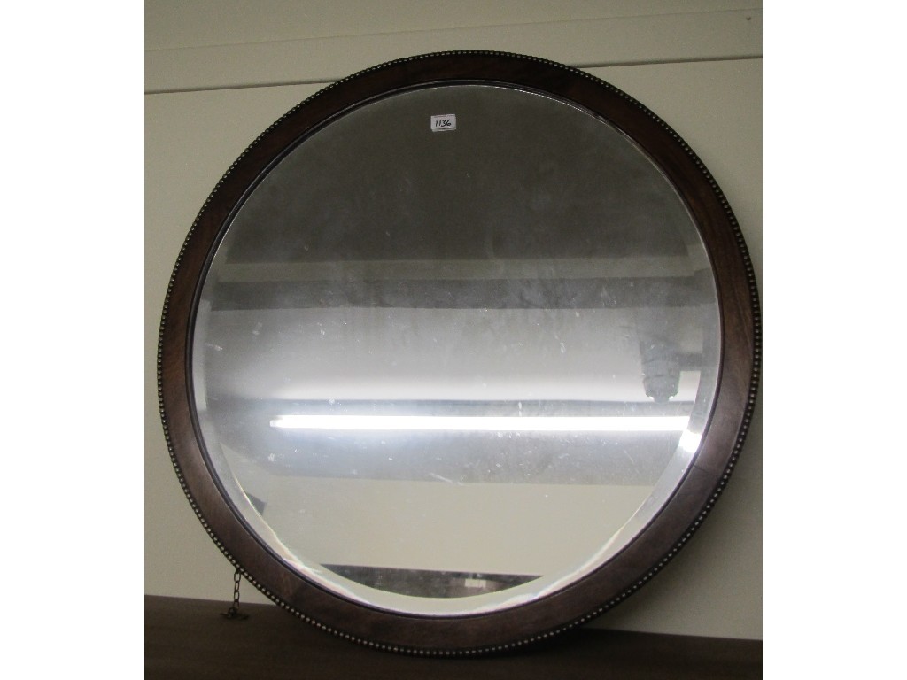 Appraisal: Mahogany framed circular mirror