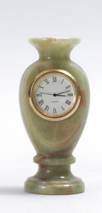 Appraisal: Quartz Desk Clock in Onyx Case in Estimate -