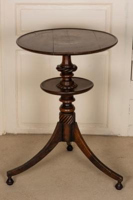 Appraisal: A th Century oak tripod table with lower tier the