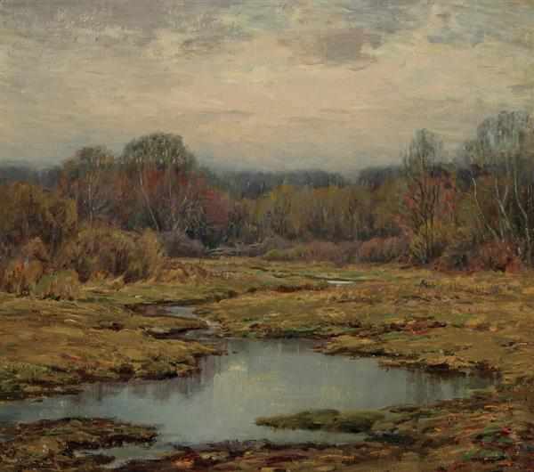 Appraisal: WILSON IRVINE American - Marsh in Autumn oil on canvas