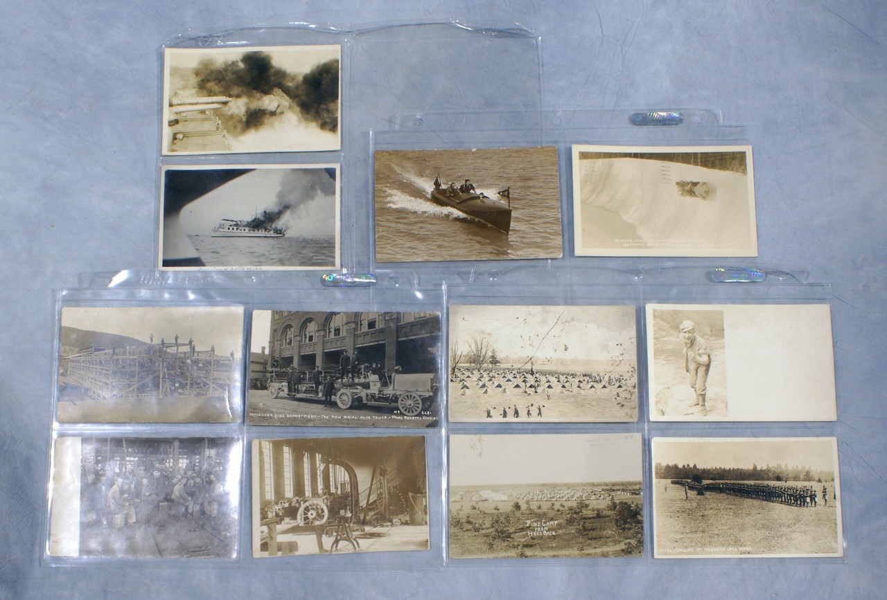 Appraisal: Real Photo Post Cards WWI Portraits Fireman Speed Boats and