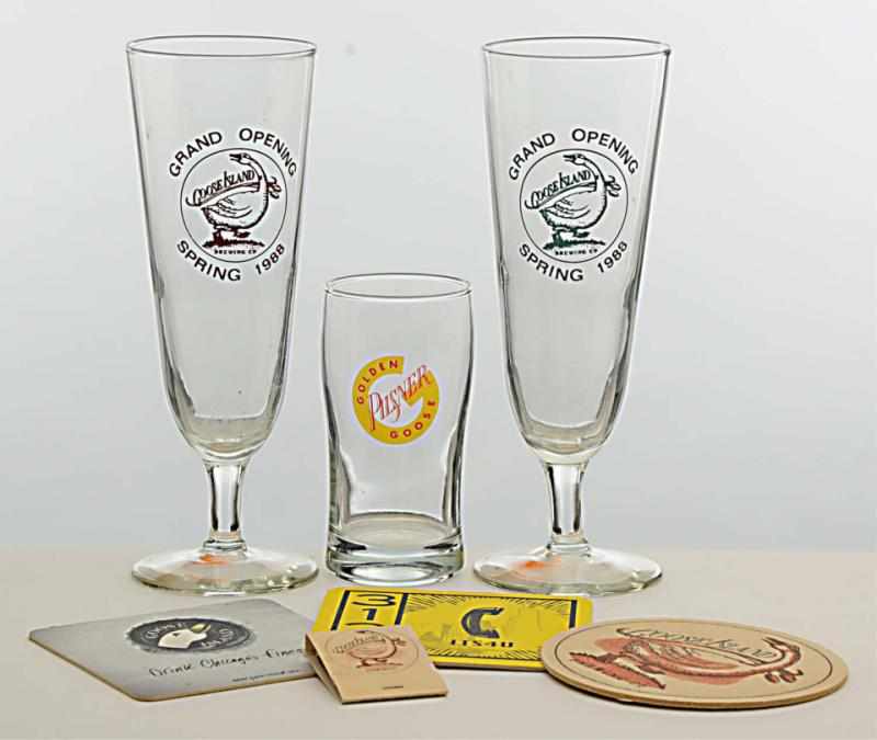 Appraisal: Lot of Glasses with Coasters Match Pack Includes three Goose