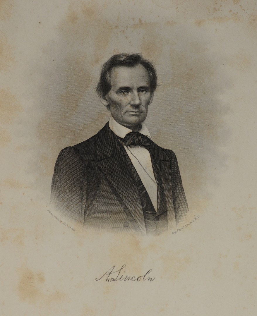 Appraisal: Abraham Lincoln Original Engraving of Matthew Brady Photo taken Feb