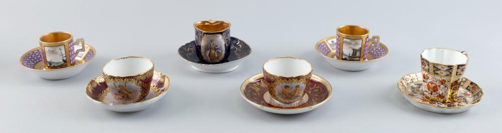 Appraisal: SIX PORCELAIN DEMITASSE CUPS AND SAUCERS MID- TO LATE TH