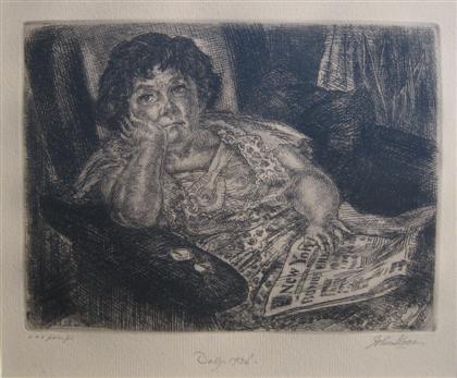 Appraisal: JOHN SLOAN american - DOLLY pencil signed titled and inscribed