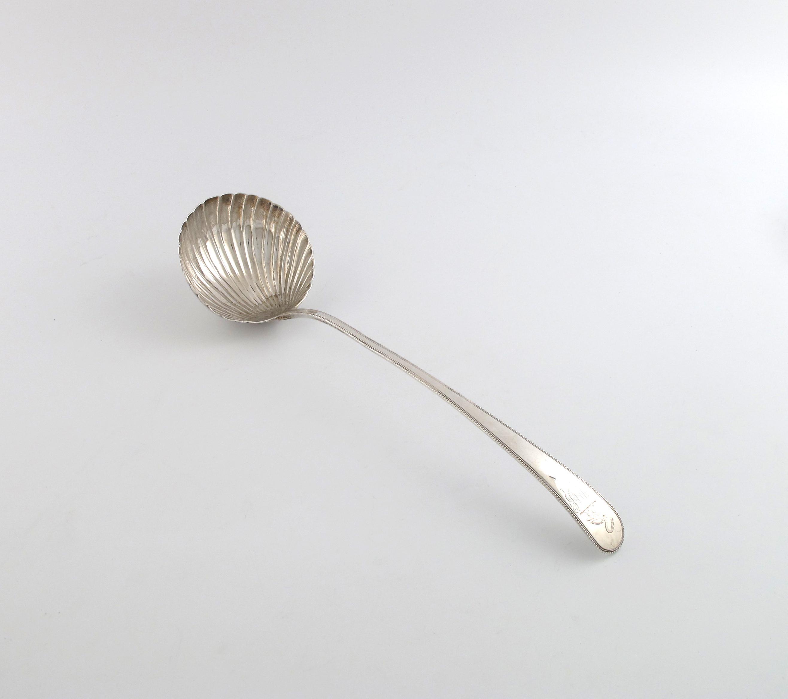 Appraisal: A George III silver Beaded pattern soup ladle