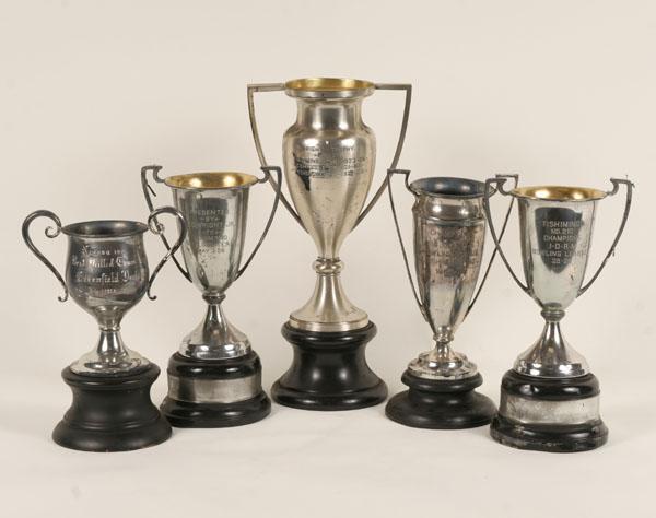 Appraisal: Bowling trophies Red Men Lodge trophies five cups from -