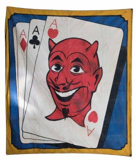 Appraisal: Four Aces and Devil's Head Magic Show Banner American ca