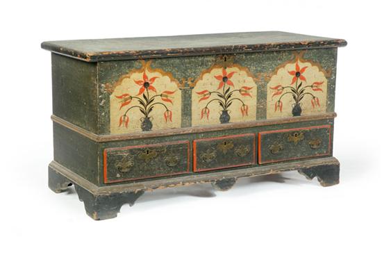 Appraisal: DECORATED BLANKET CHEST Attributed to Johannes Rank Dauphin now Lebanon